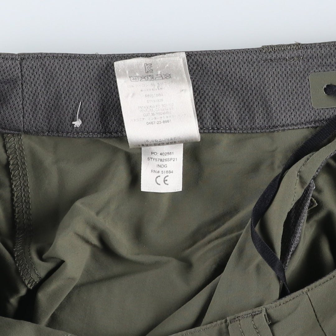 Patagonia Quandary Shorts 57826SP21 Nylon Shorts Men's W32 equivalent Nylon Khaki type Vintage Second Hand