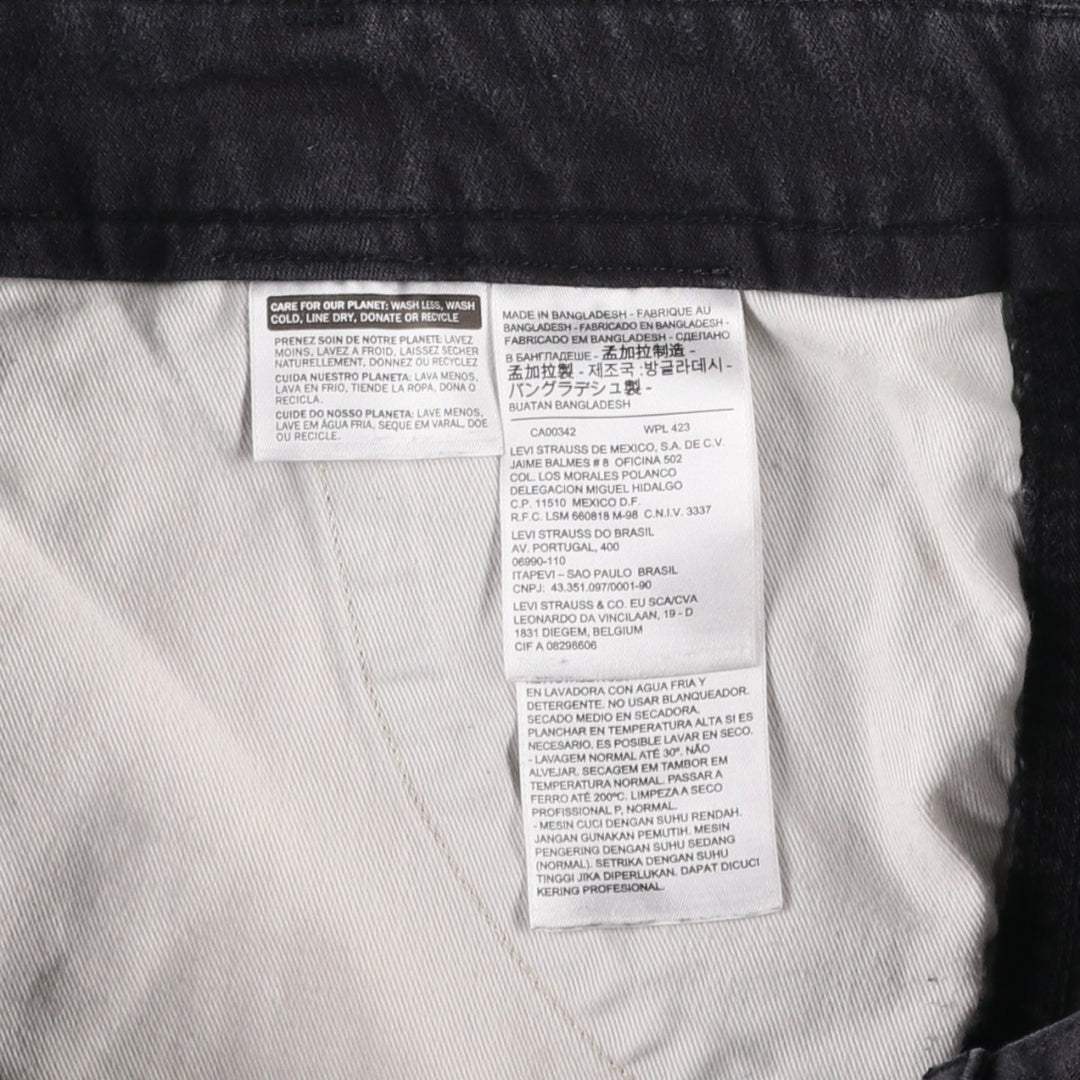Levi's cargo shorts, men's size W38 (approx.) cotton black type Vintage Second Hand