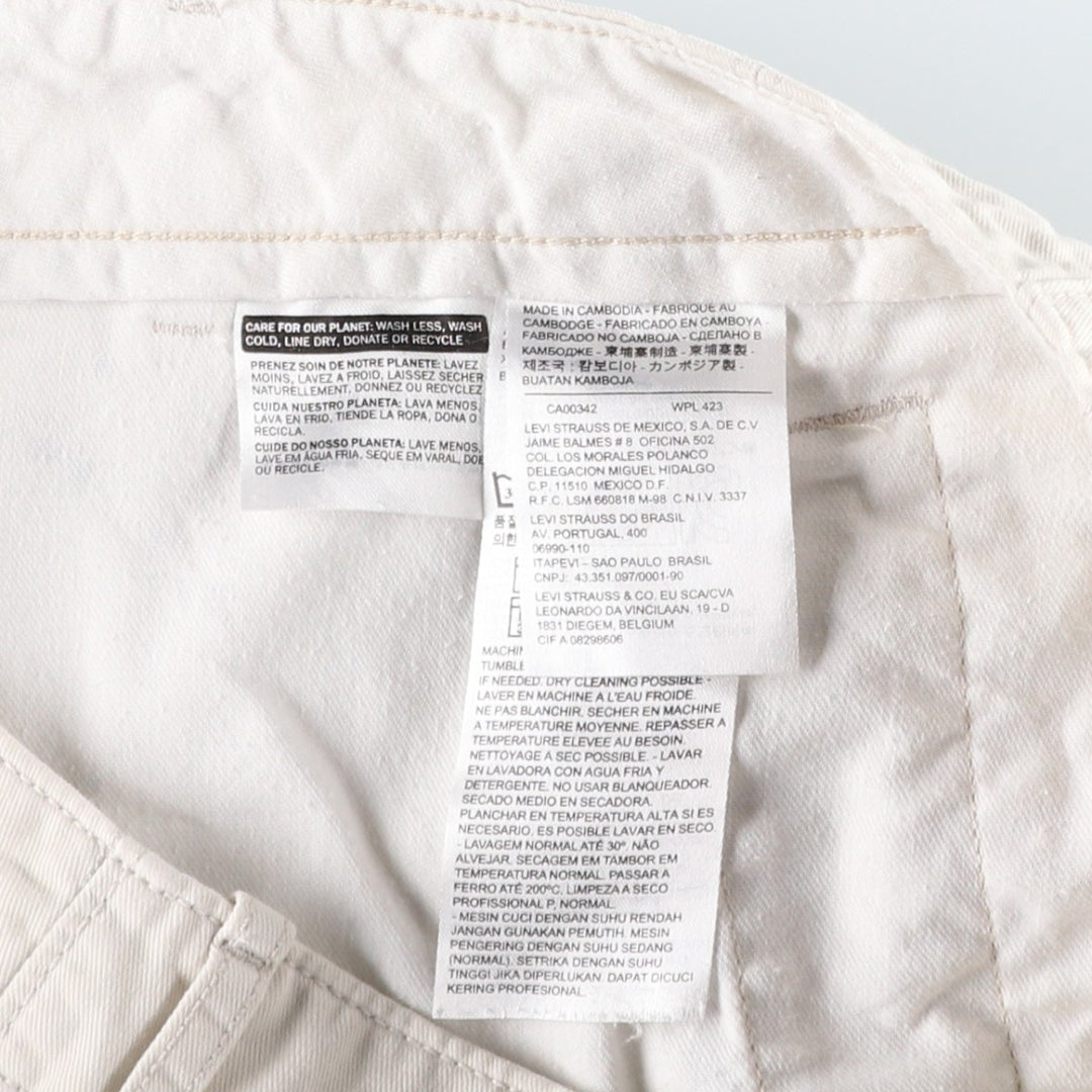 Levi's cargo shorts, men's size W36 (approx.) cotton white type Vintage Second Hand