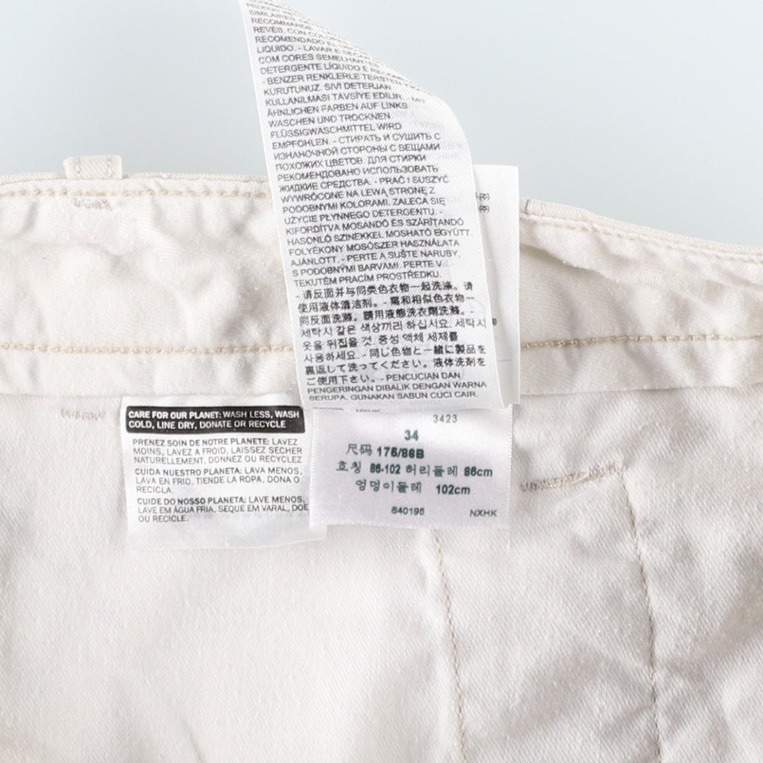 Levi's cargo shorts, men's size W36 (approx.) cotton white type Vintage Second Hand