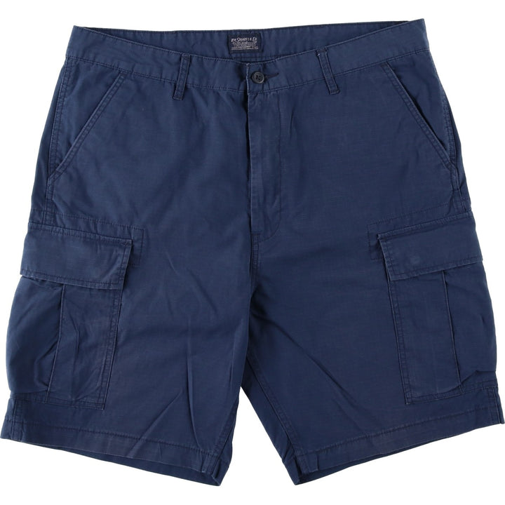 Levi's cargo shorts, men's size W36 (approx.) cotton navy blue type Vintage Second Hand