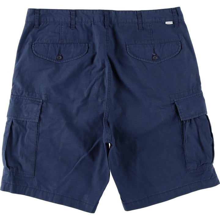 Levi's cargo shorts, men's size W36 (approx.) cotton navy blue type Vintage Second Hand