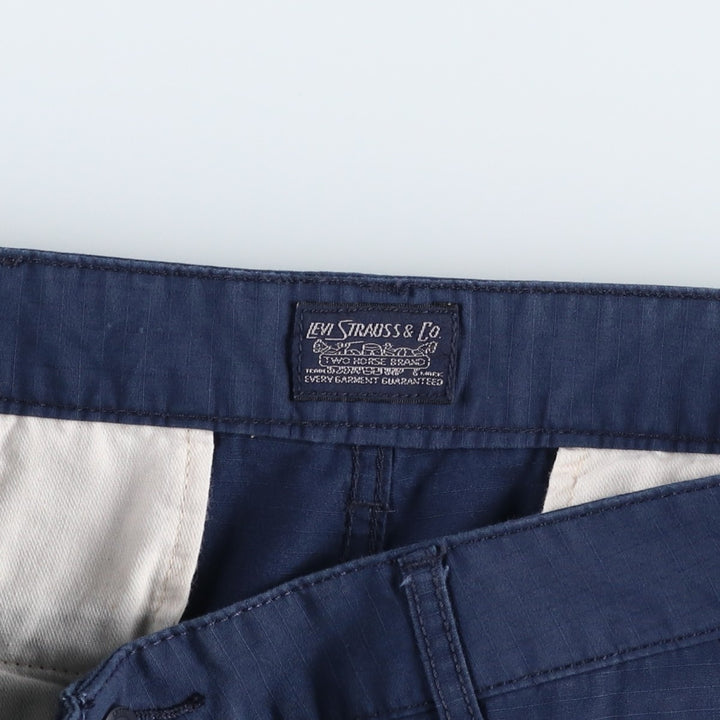 Levi's cargo shorts, men's size W36 (approx.) cotton navy blue type Vintage Second Hand