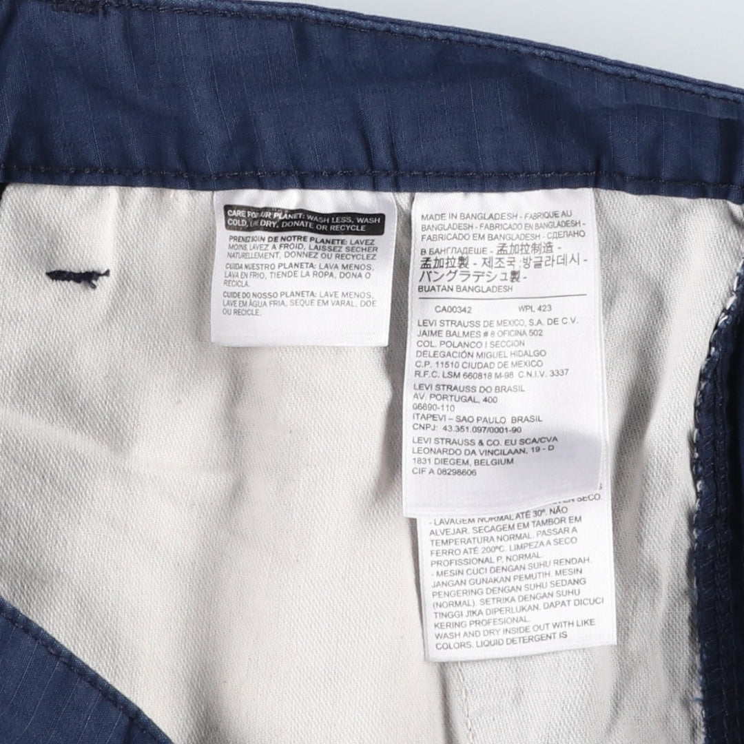 Levi's cargo shorts, men's size W36 (approx.) cotton navy blue type Vintage Second Hand