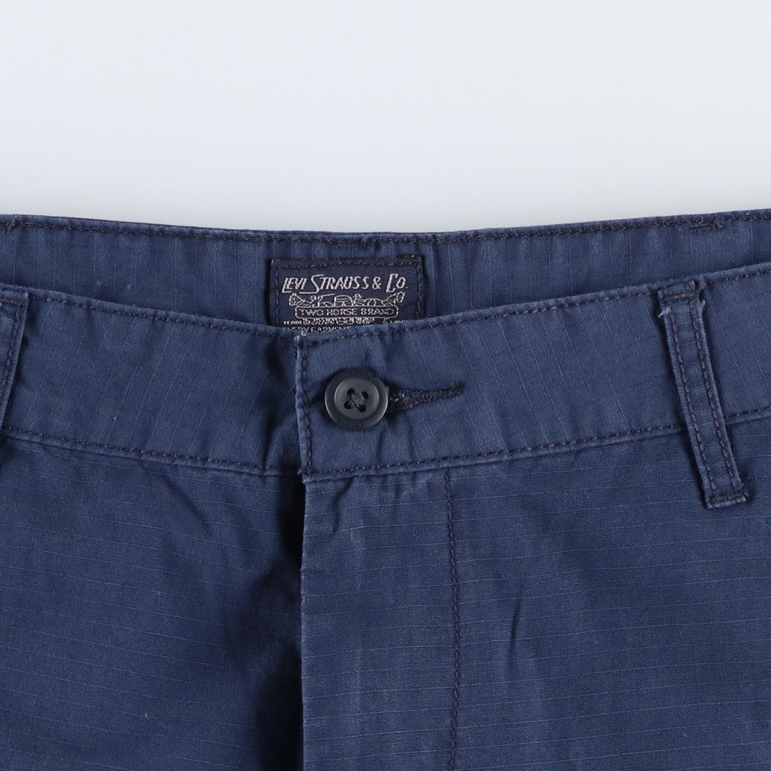 Levi's cargo shorts, men's size W36 (approx.) cotton navy blue type Vintage Second Hand