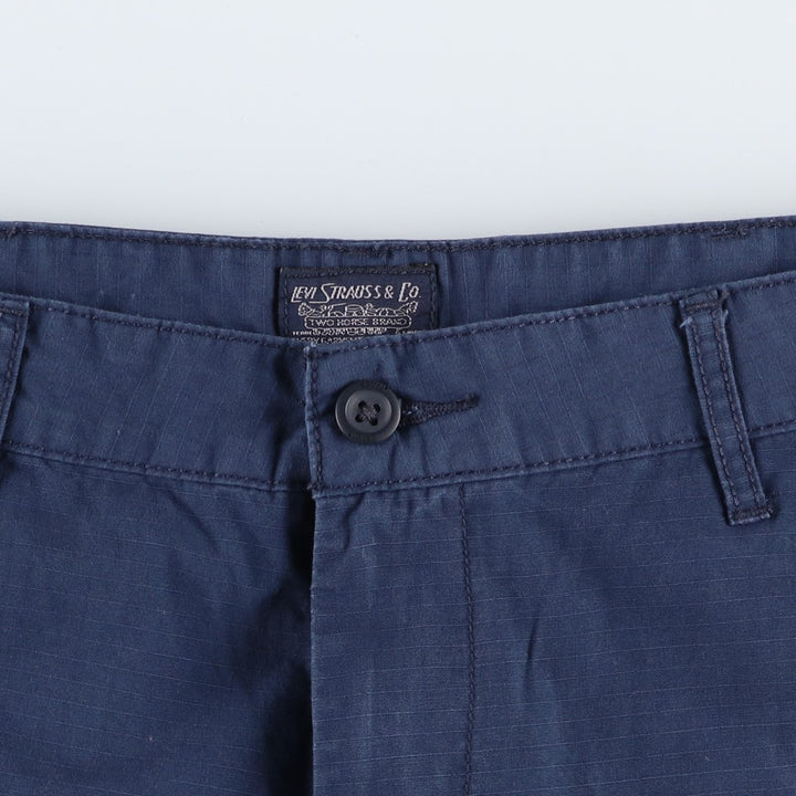 Levi's cargo shorts, men's size W36 (approx.) cotton navy blue type Vintage Second Hand