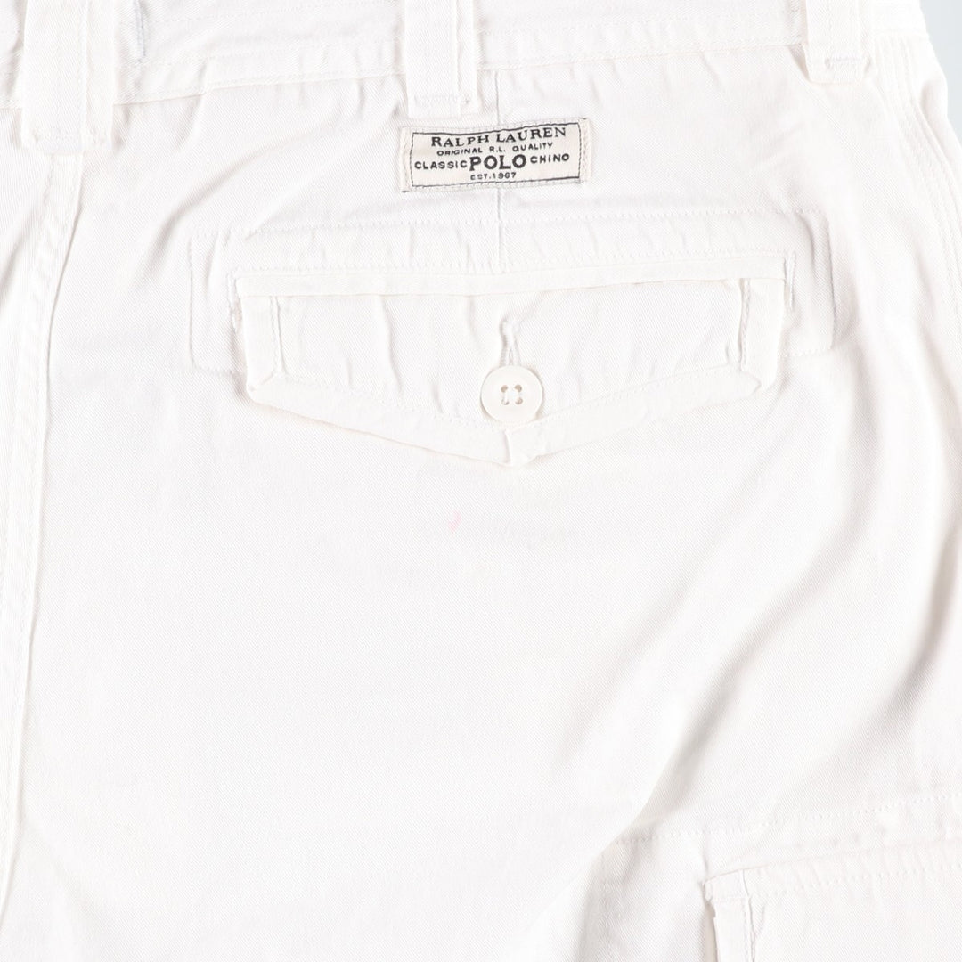Ralph Lauren POLO RALPH LAUREN cargo shorts, men's size W36 cotton white type Vintage Second Hand