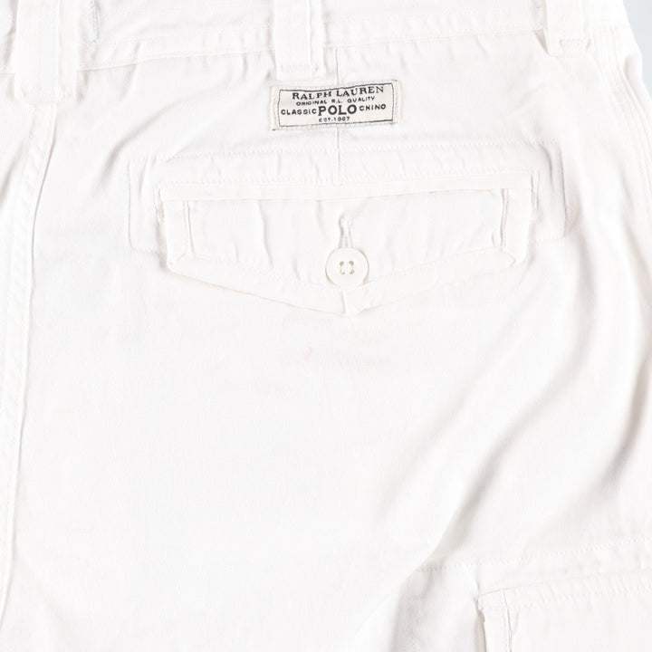 Ralph Lauren POLO RALPH LAUREN cargo shorts, men's size W36 cotton white type Vintage Second Hand