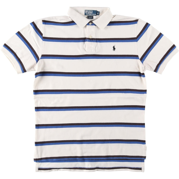 Ralph Lauren POLO by Ralph Lauren short sleeve striped polo shirt, men's size M cotton white type Vintage Second Hand