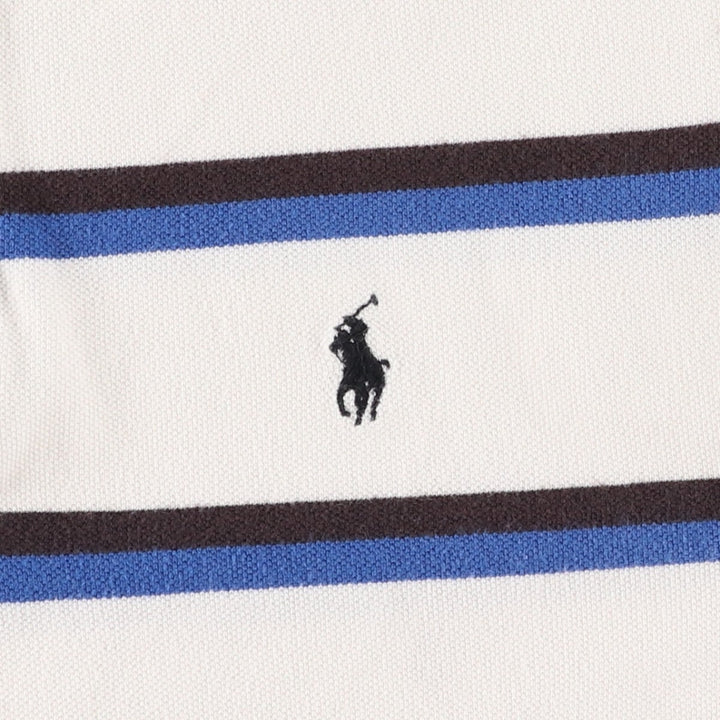 Ralph Lauren POLO by Ralph Lauren short sleeve striped polo shirt, men's size M cotton white type Vintage Second Hand