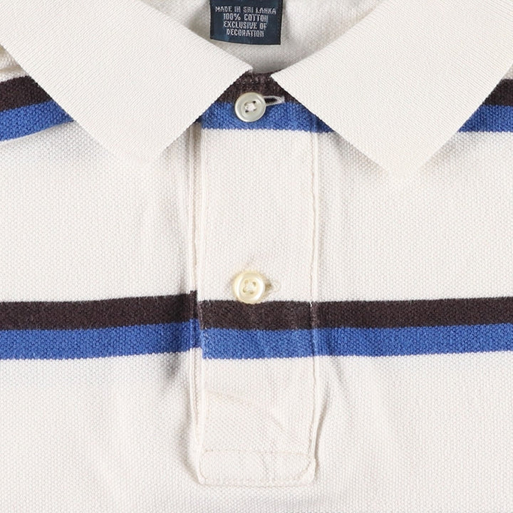 Ralph Lauren POLO by Ralph Lauren short sleeve striped polo shirt, men's size M cotton white type Vintage Second Hand
