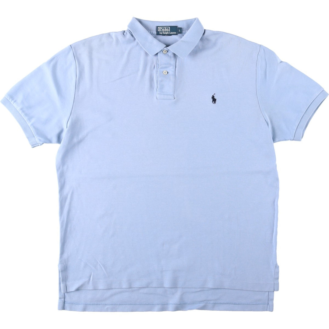 Ralph Lauren POLO by Ralph Lauren short sleeve polo shirt, men's size L cotton Blue type light blue Vintage Second Hand