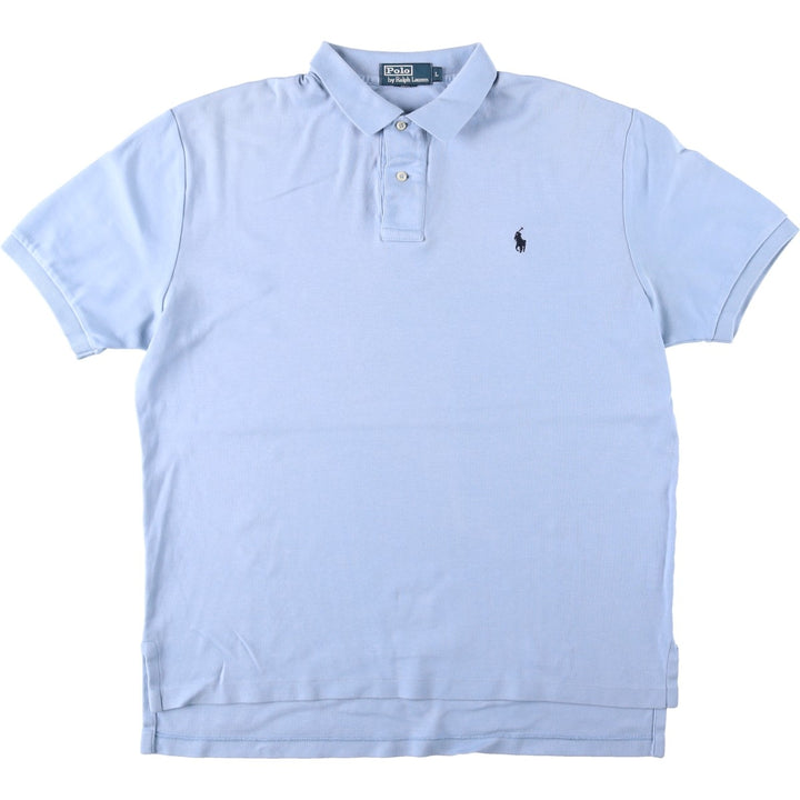 Ralph Lauren POLO by Ralph Lauren short sleeve polo shirt, men's size L cotton Blue type light blue Vintage Second Hand