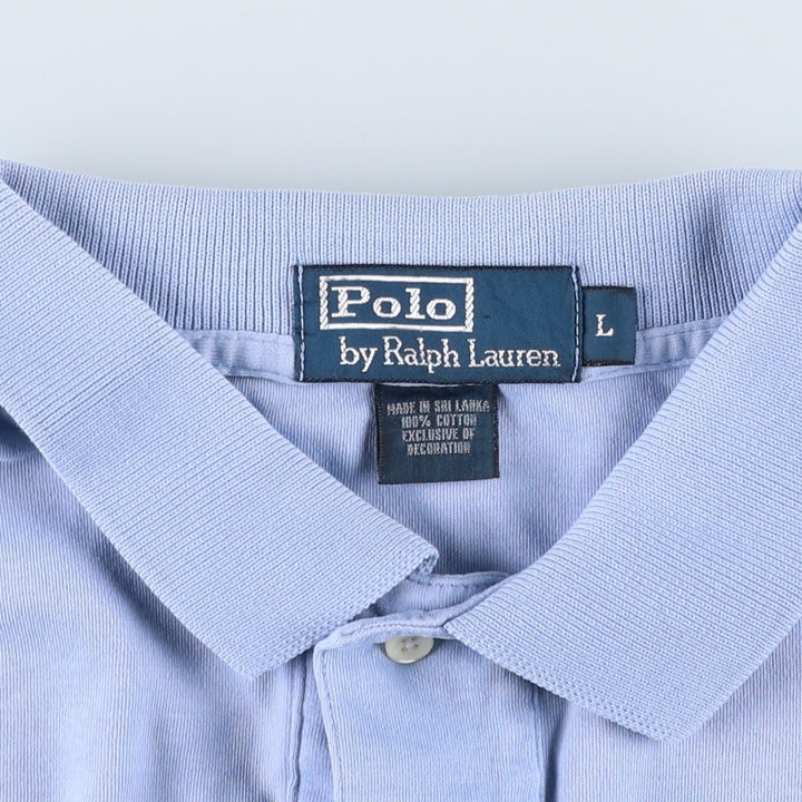 Ralph Lauren POLO by Ralph Lauren short sleeve polo shirt, men's size L cotton Blue type light blue Vintage Second Hand
