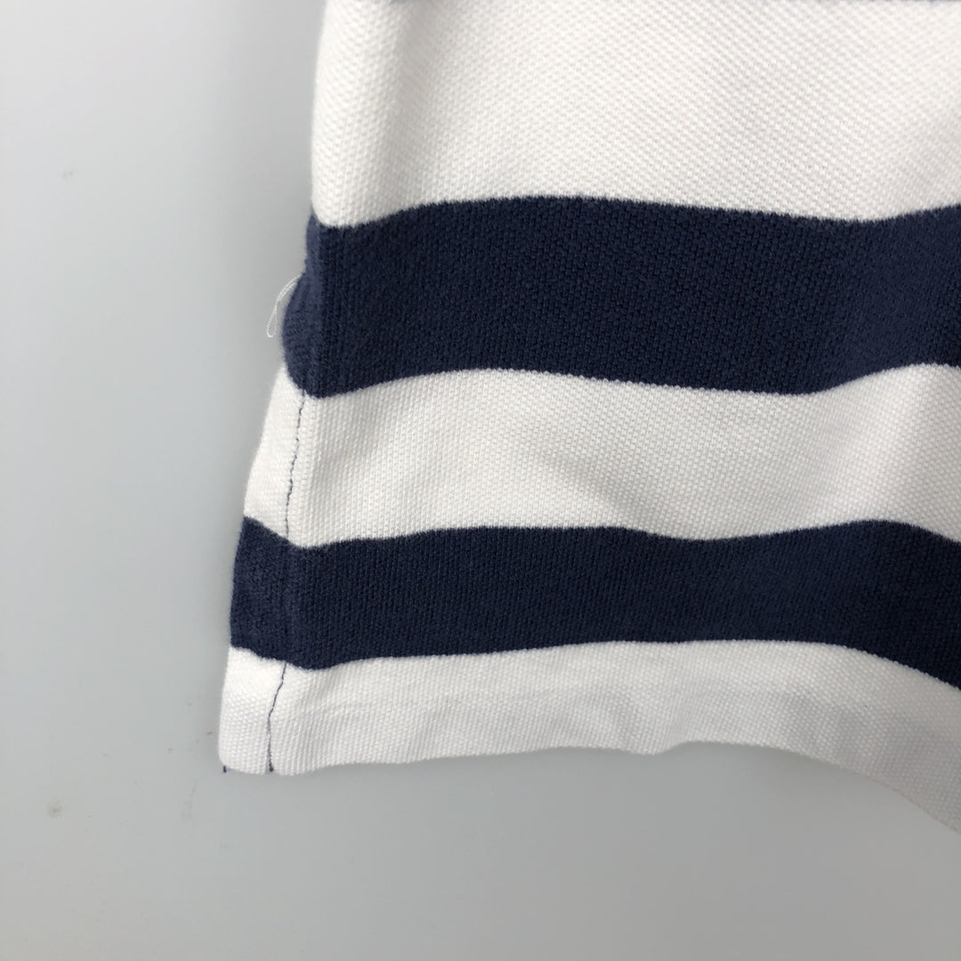 Ralph Lauren POLO by Ralph Lauren short sleeve striped polo shirt, men's XL size cotton navy blue type Vintage Second Hand