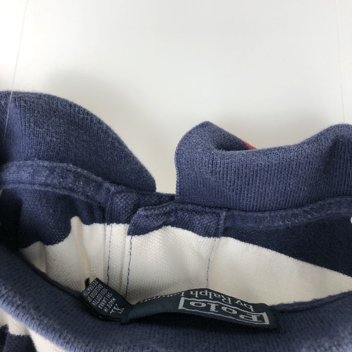 Ralph Lauren POLO by Ralph Lauren short sleeve striped polo shirt, men's XL size cotton navy blue type Vintage Second Hand