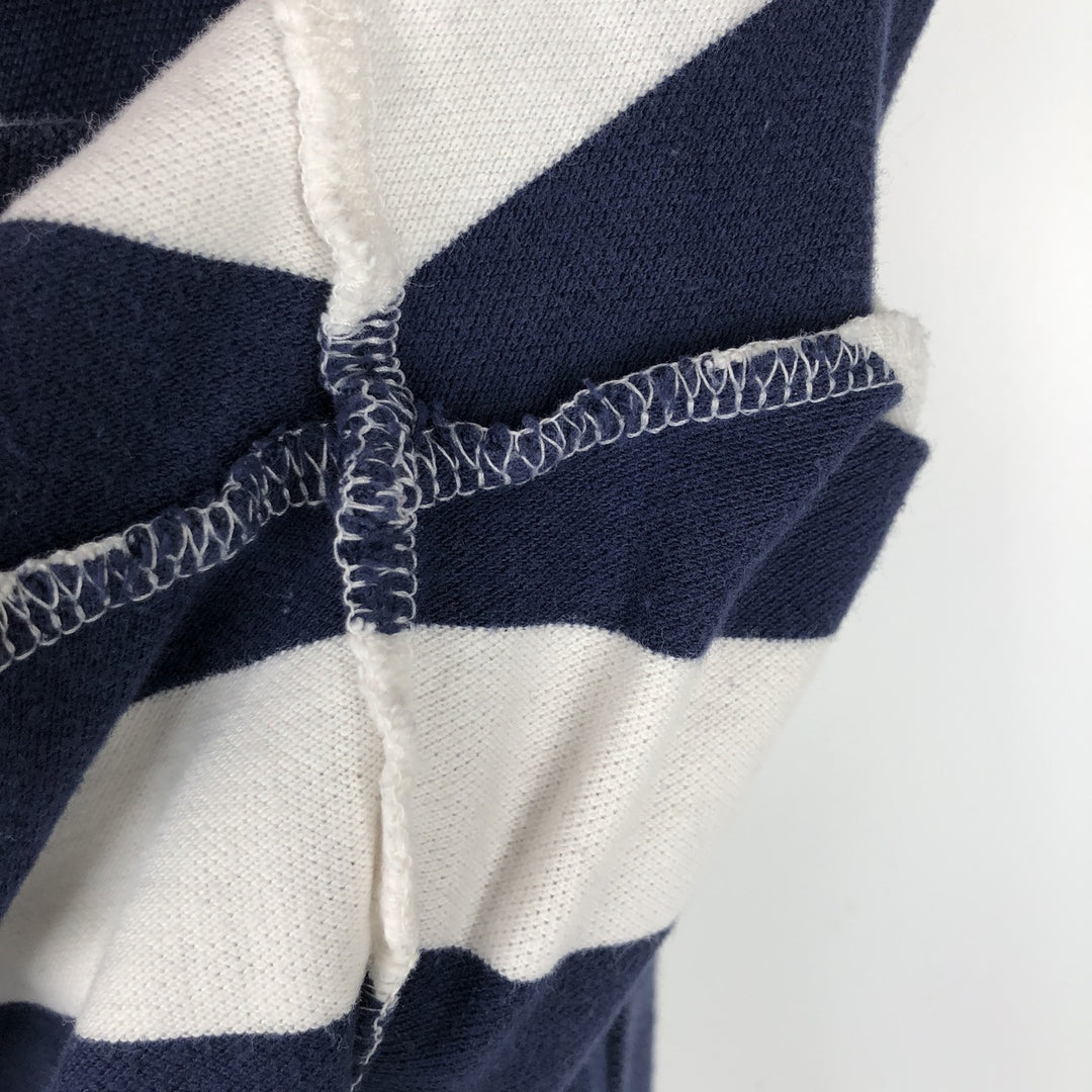 Ralph Lauren POLO by Ralph Lauren short sleeve striped polo shirt, men's XL size cotton navy blue type Vintage Second Hand