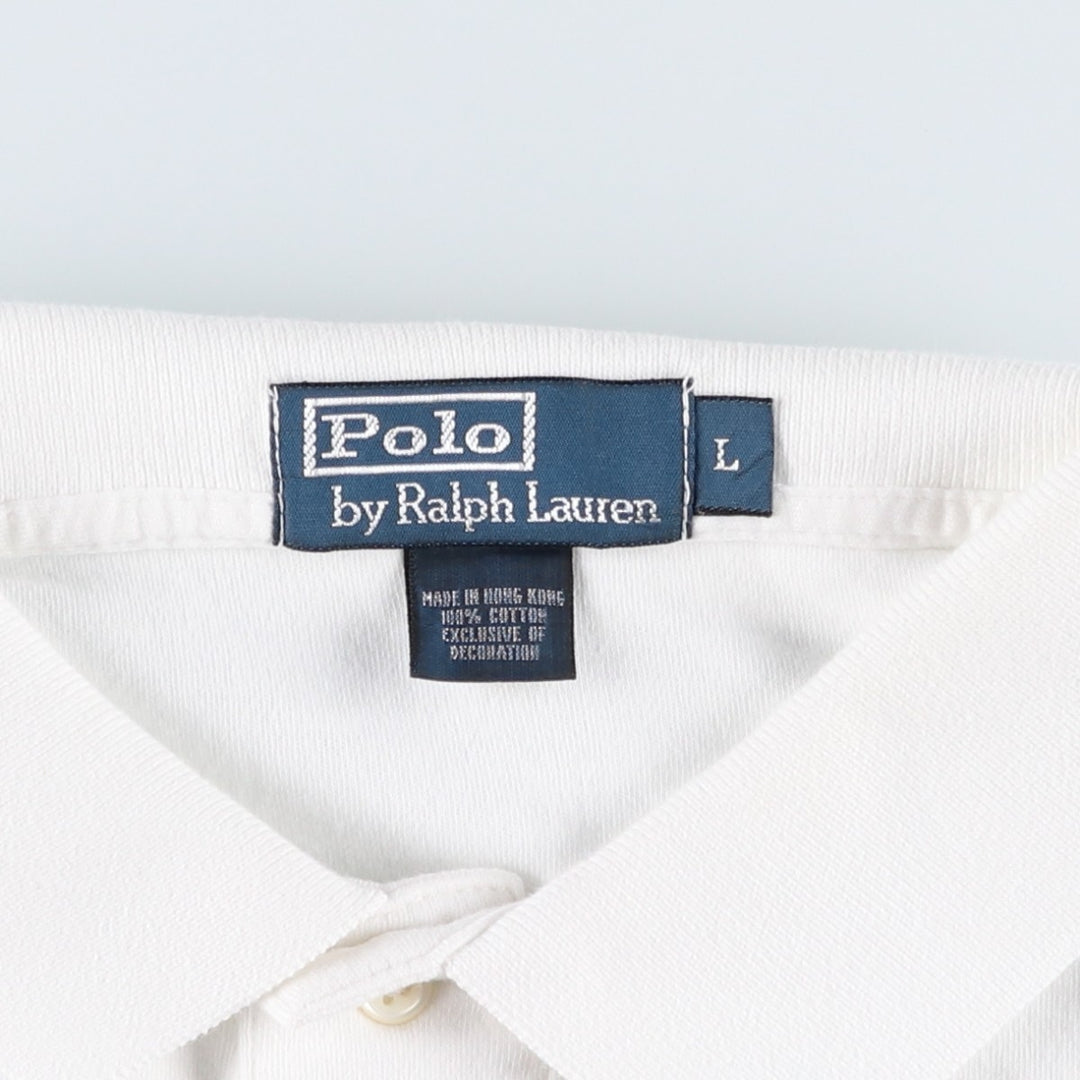 Ralph Lauren POLO by Ralph Lauren short sleeve polo shirt, men's size L cotton white type Vintage Second Hand