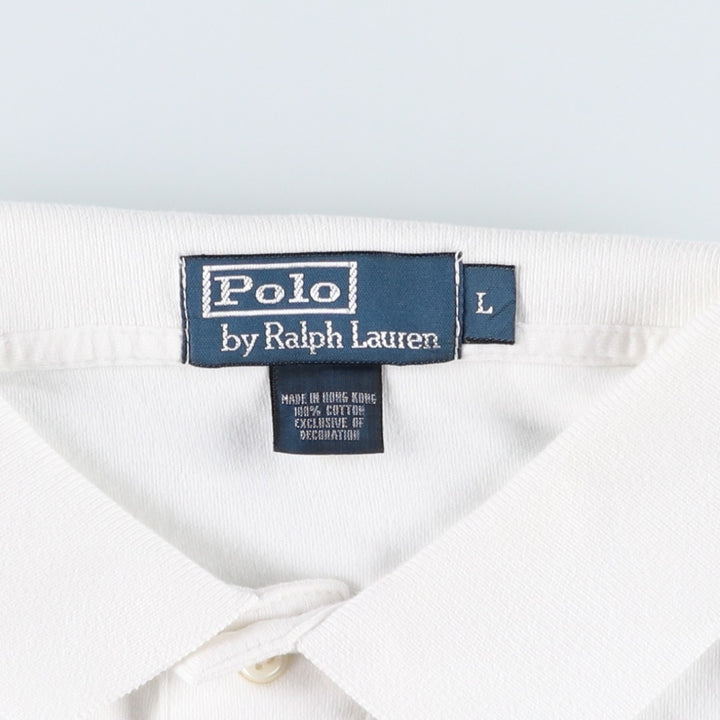Ralph Lauren POLO by Ralph Lauren short sleeve polo shirt, men's size L cotton white type Vintage Second Hand
