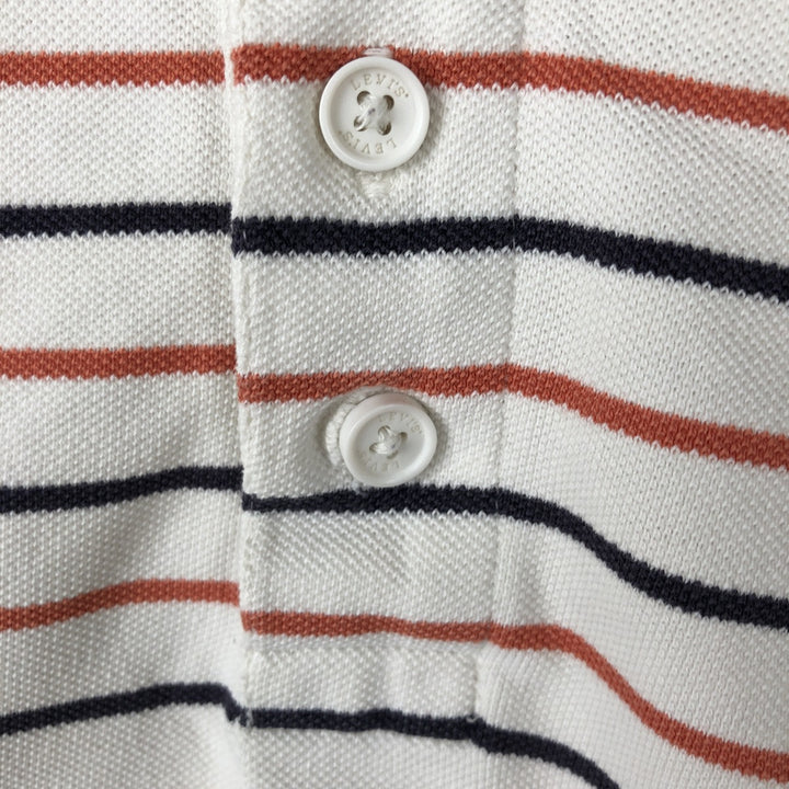 Levi's short-sleeved striped polo shirt, men's size M (approx.) cotton ivory Vintage Second Hand