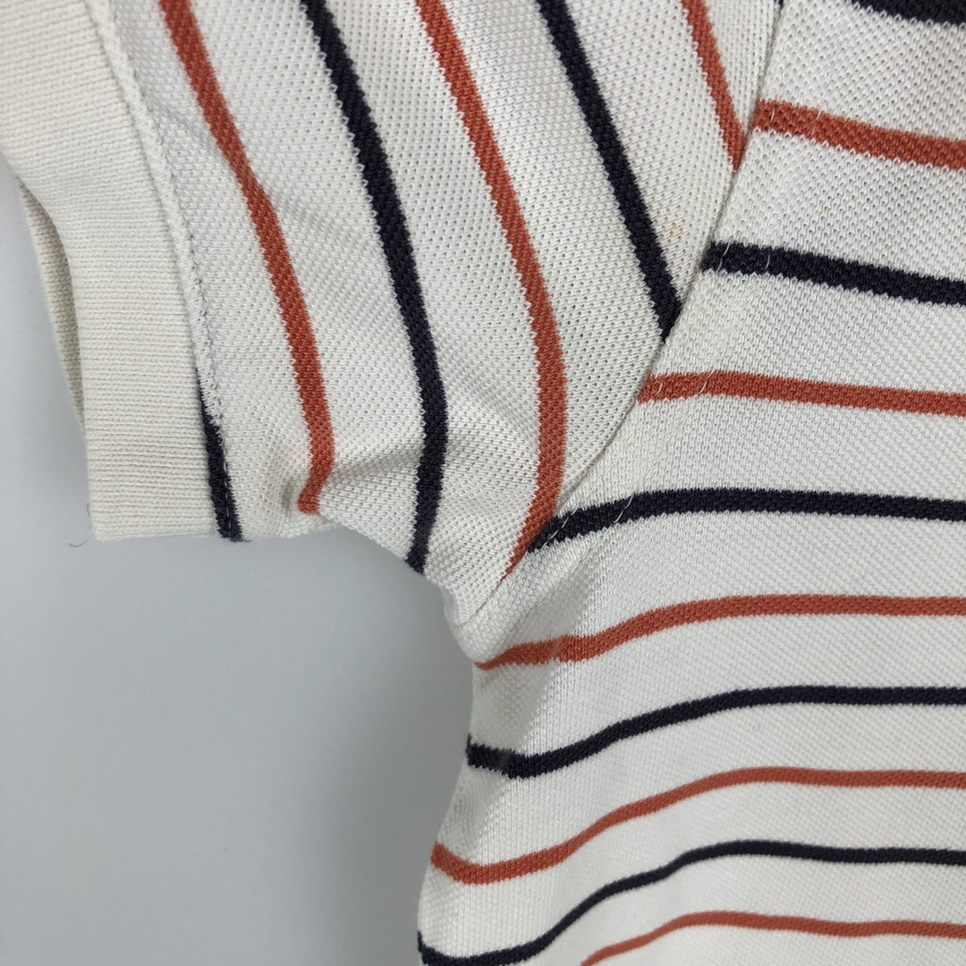 Levi's short-sleeved striped polo shirt, men's size M (approx.) cotton ivory Vintage Second Hand