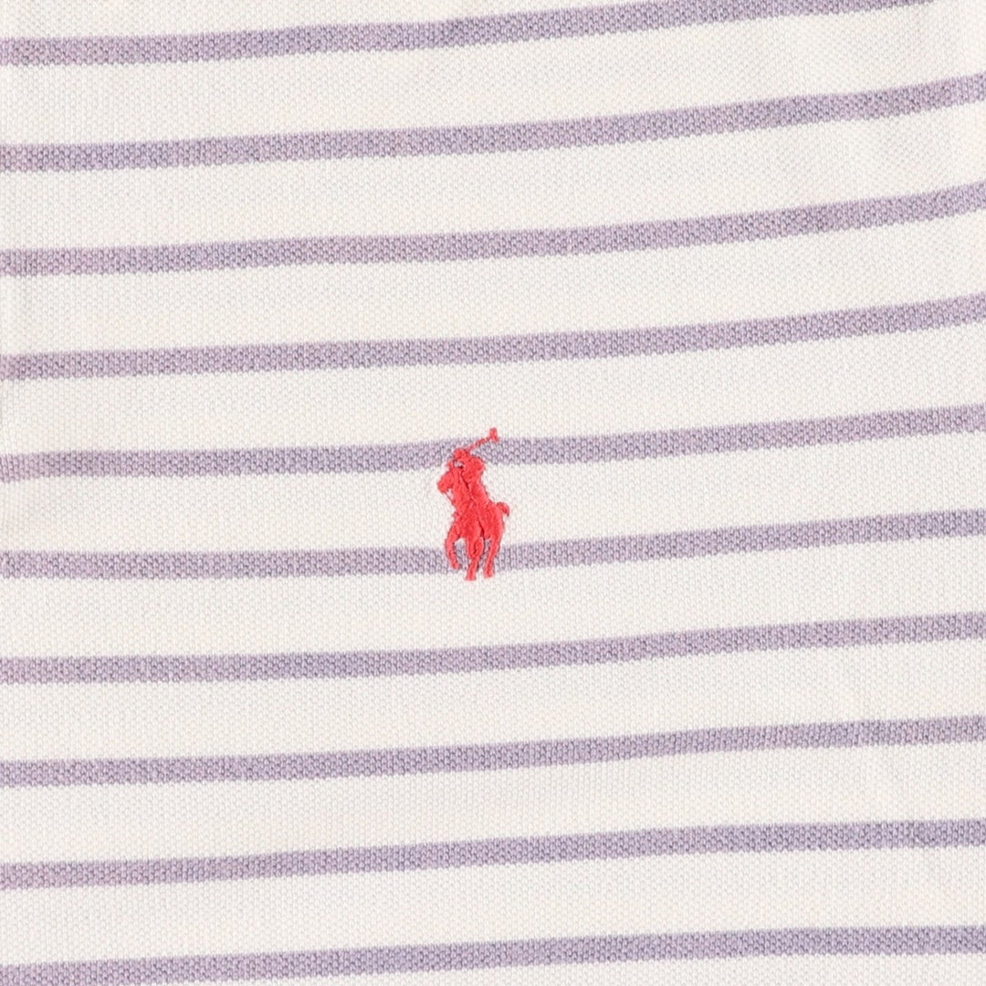 Ralph Lauren POLO by Ralph Lauren CUSTOM FIT short sleeve striped polo shirt men's XL size cotton ivory Vintage Second Hand