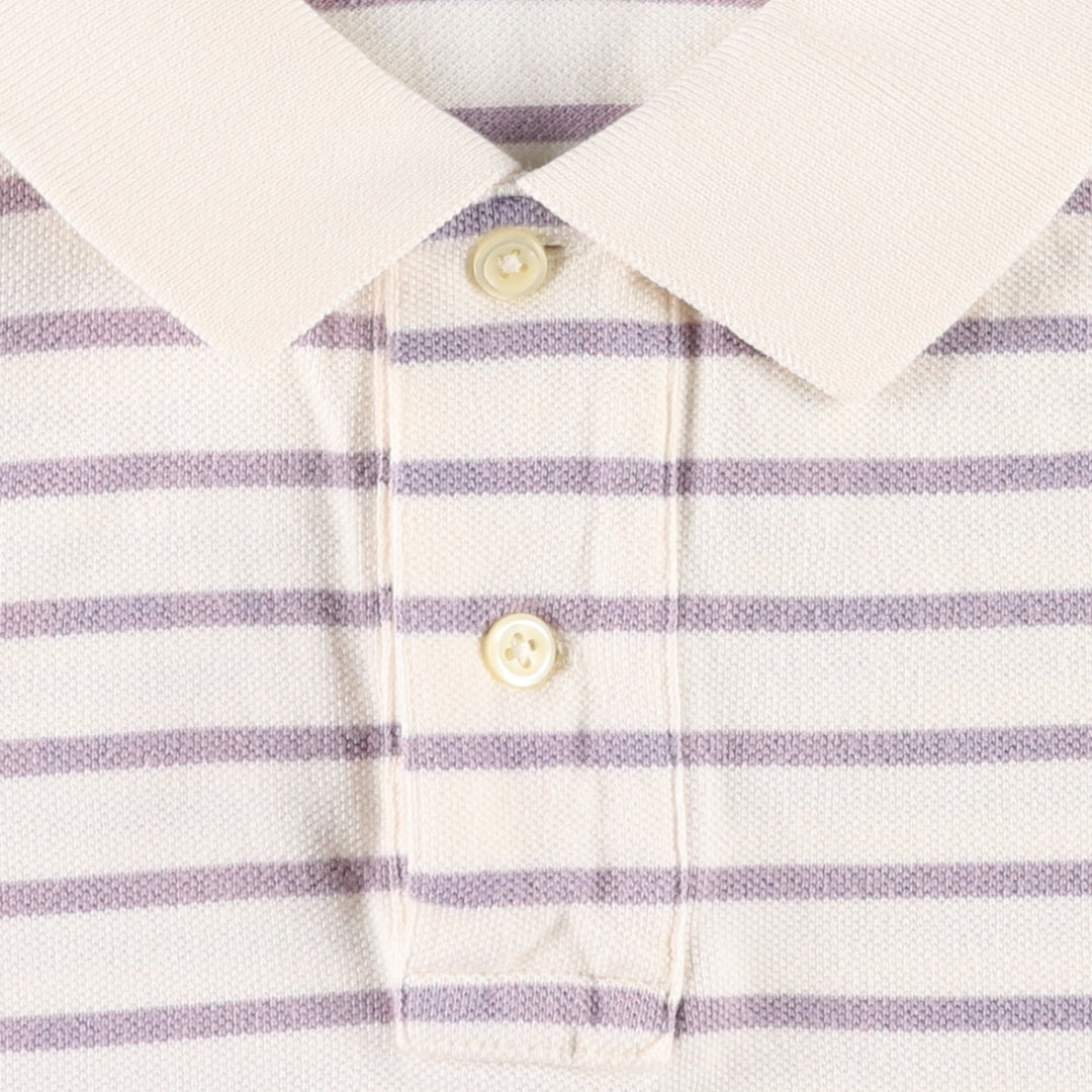 Ralph Lauren POLO by Ralph Lauren CUSTOM FIT short sleeve striped polo shirt men's XL size cotton ivory Vintage Second Hand