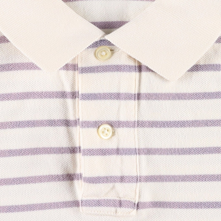 Ralph Lauren POLO by Ralph Lauren CUSTOM FIT short sleeve striped polo shirt men's XL size cotton ivory Vintage Second Hand