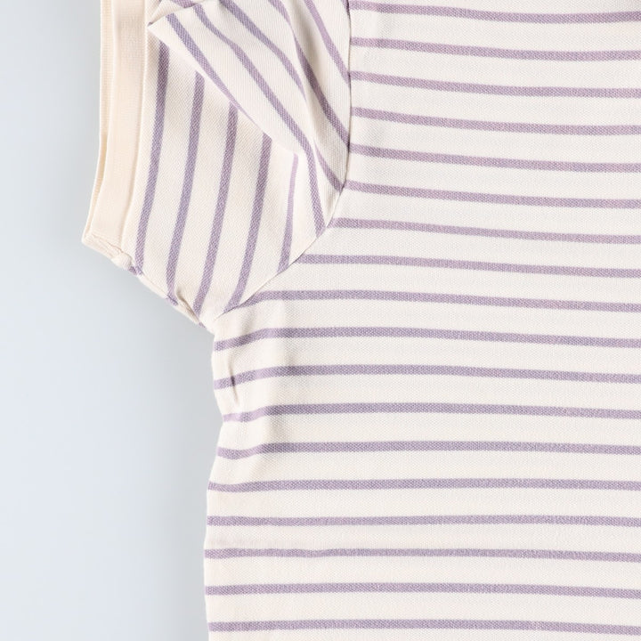 Ralph Lauren POLO by Ralph Lauren CUSTOM FIT short sleeve striped polo shirt men's XL size cotton ivory Vintage Second Hand