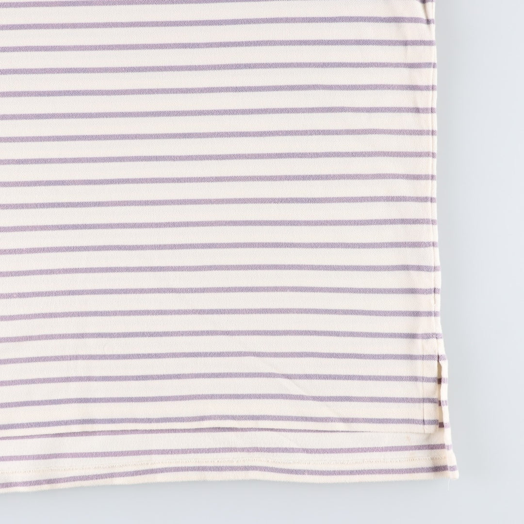 Ralph Lauren POLO by Ralph Lauren CUSTOM FIT short sleeve striped polo shirt men's XL size cotton ivory Vintage Second Hand