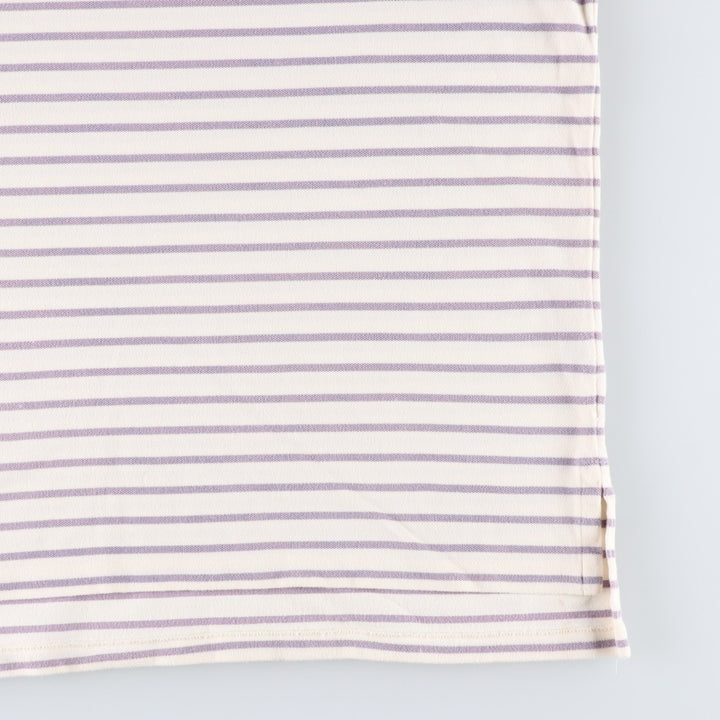 Ralph Lauren POLO by Ralph Lauren CUSTOM FIT short sleeve striped polo shirt men's XL size cotton ivory Vintage Second Hand