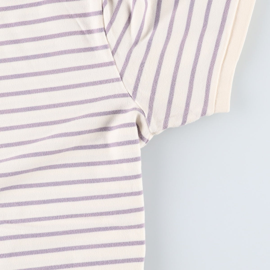 Ralph Lauren POLO by Ralph Lauren CUSTOM FIT short sleeve striped polo shirt men's XL size cotton ivory Vintage Second Hand