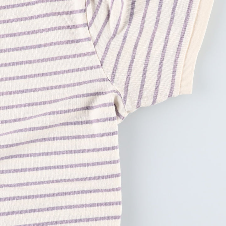 Ralph Lauren POLO by Ralph Lauren CUSTOM FIT short sleeve striped polo shirt men's XL size cotton ivory Vintage Second Hand