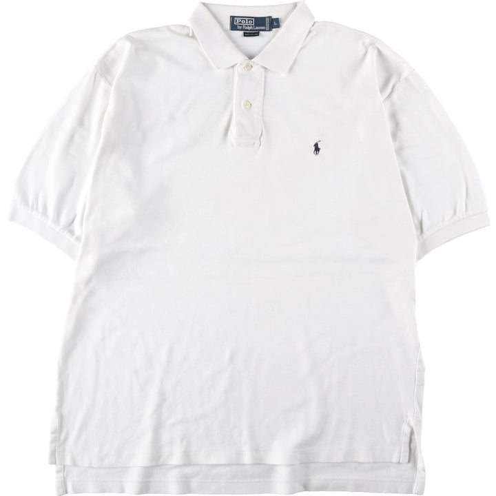 Ralph Lauren POLO by Ralph Lauren short sleeve polo shirt, men's size L cotton white type Vintage Second Hand