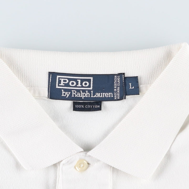 Ralph Lauren POLO by Ralph Lauren short sleeve polo shirt, men's size L cotton white type Vintage Second Hand
