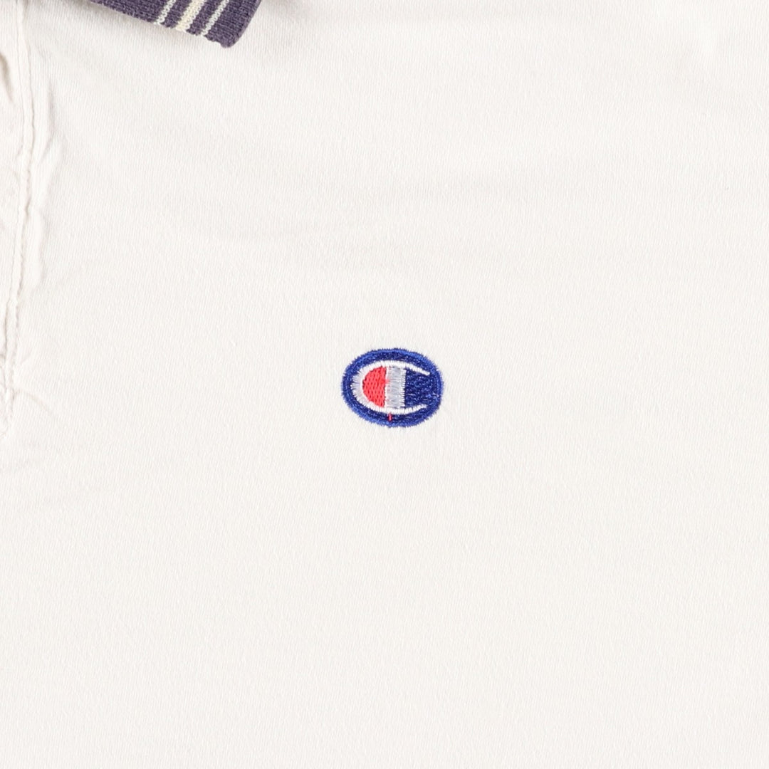 90'S Champion Short-Sleeve Polo Shirt, Men's Size XL (Equivalent), Vintage cotton ivory Vintage Second Hand