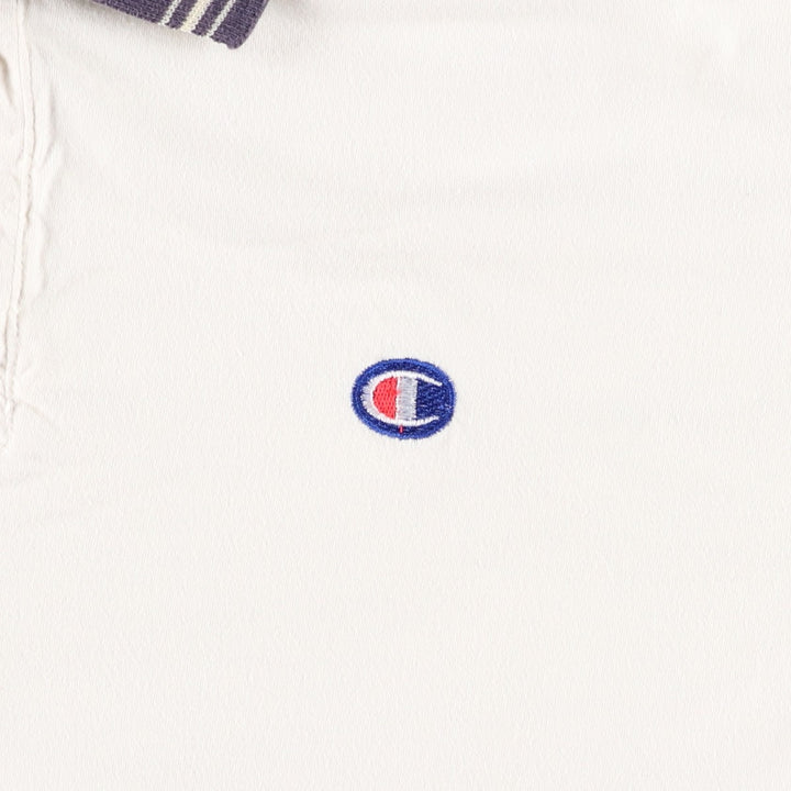 90'S Champion Short-Sleeve Polo Shirt, Men's Size XL (Equivalent), Vintage cotton ivory Vintage Second Hand