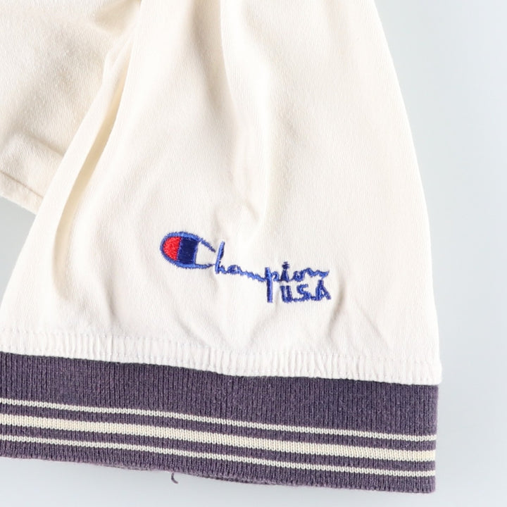 90'S Champion Short-Sleeve Polo Shirt, Men's Size XL (Equivalent), Vintage cotton ivory Vintage Second Hand