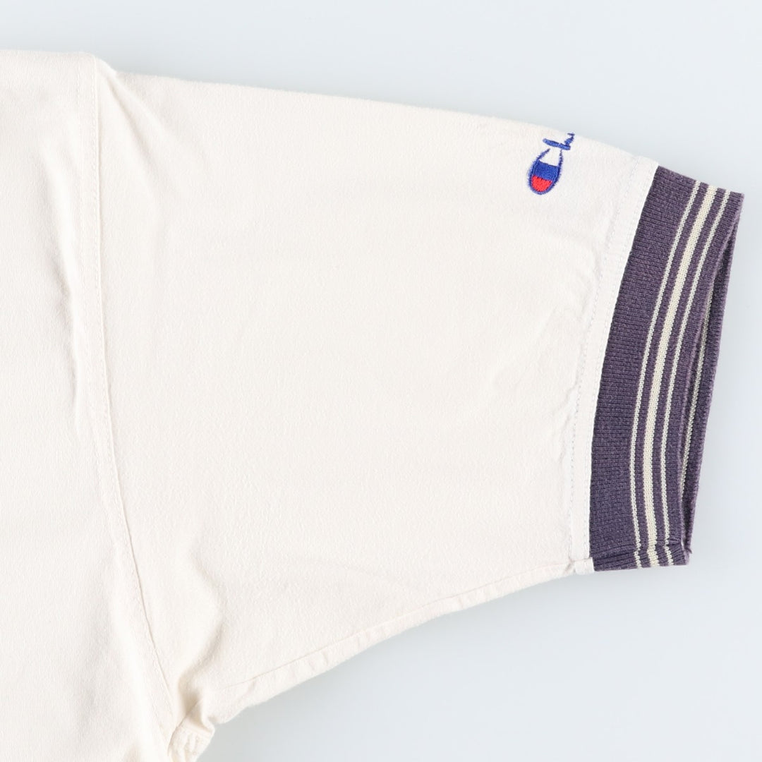 90'S Champion Short-Sleeve Polo Shirt, Men's Size XL (Equivalent), Vintage cotton ivory Vintage Second Hand