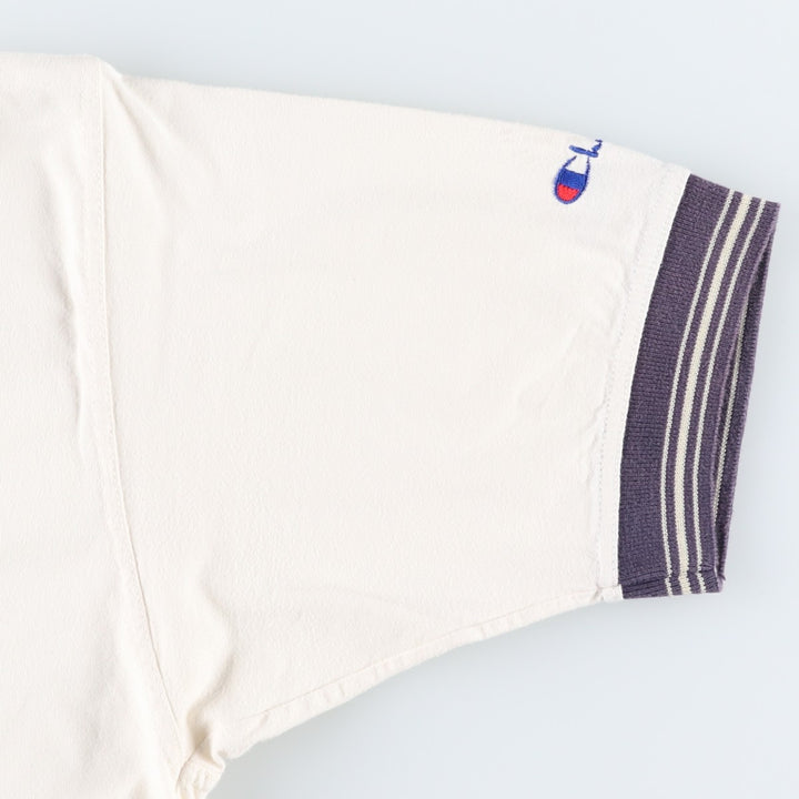 90'S Champion Short-Sleeve Polo Shirt, Men's Size XL (Equivalent), Vintage cotton ivory Vintage Second Hand
