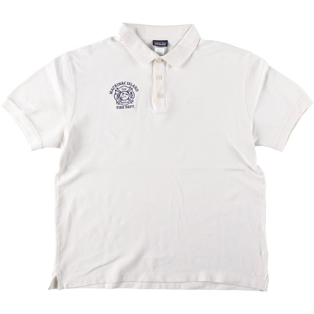 Patagonia Organic Cotton Short-Sleeve Polo Shirt (52826SP13), Men's Size L (approx.) cotton white type Vintage Second Hand