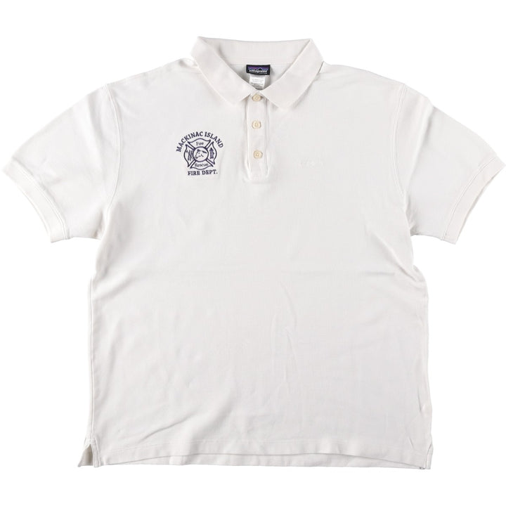Patagonia Organic Cotton Short-Sleeve Polo Shirt (52826SP13), Men's Size L (approx.) cotton white type Vintage Second Hand