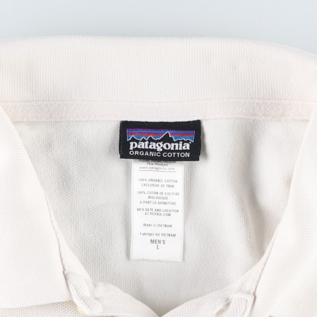 Patagonia Organic Cotton Short-Sleeve Polo Shirt (52826SP13), Men's Size L (approx.) cotton white type Vintage Second Hand