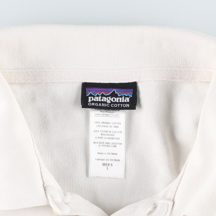 Patagonia Organic Cotton Short-Sleeve Polo Shirt (52826SP13), Men's Size L (approx.) cotton white type Vintage Second Hand