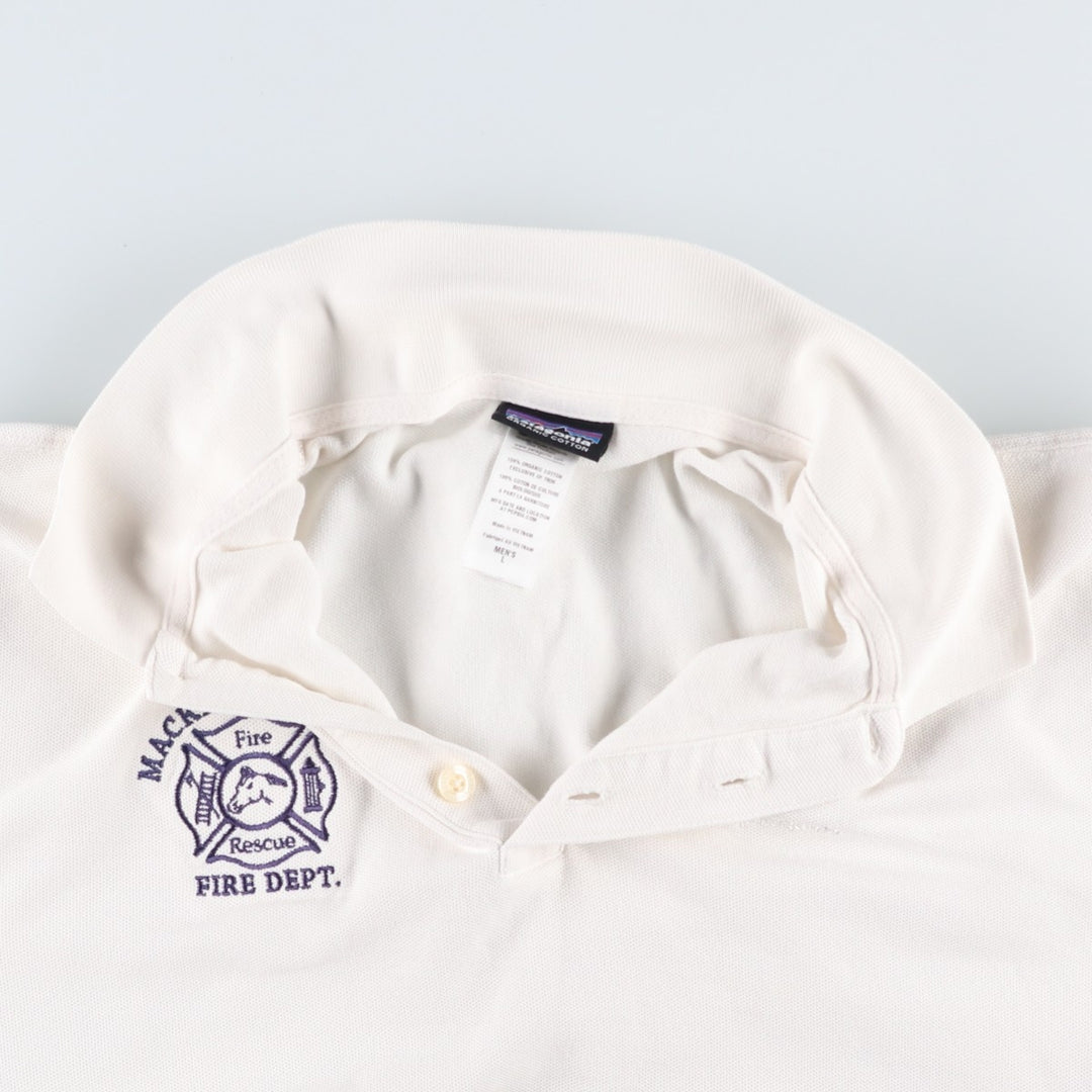 Patagonia Organic Cotton Short-Sleeve Polo Shirt (52826SP13), Men's Size L (approx.) cotton white type Vintage Second Hand