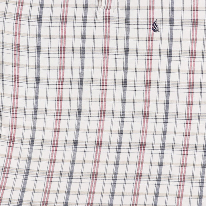 90s-00'S Nautica short-sleeved check polo shirt, men's size M equivalent, vintage. cotton ivory Vintage Second Hand
