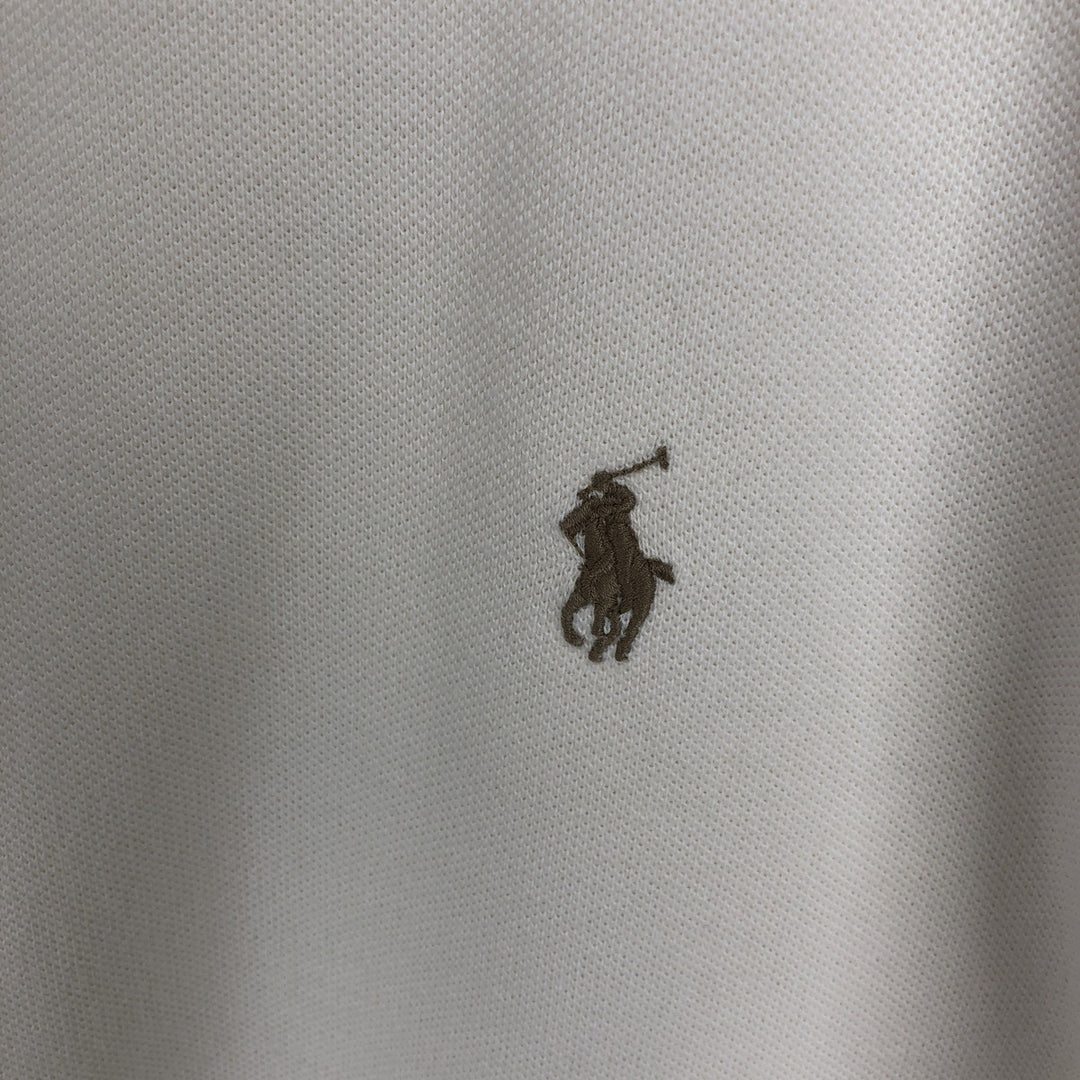 Ralph Lauren POLO by Ralph Lauren Short-Sleeve Polo Shirt, Men's Size L (Equivalent), Regular Collar cotton ivory Vintage Second Hand