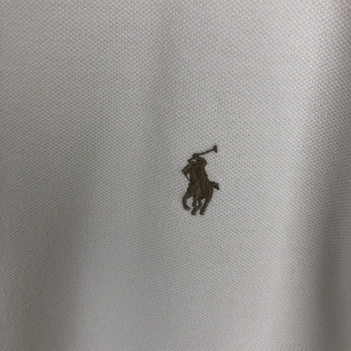 Ralph Lauren POLO by Ralph Lauren Short-Sleeve Polo Shirt, Men's Size L (Equivalent), Regular Collar cotton ivory Vintage Second Hand