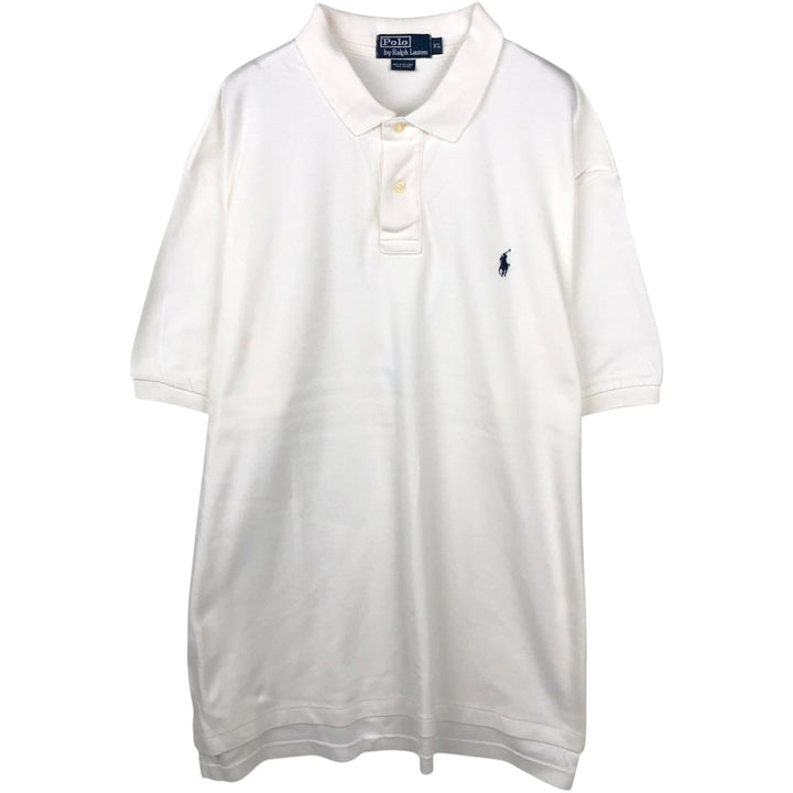 Ralph Lauren POLO by Ralph Lauren short sleeve polo shirt, men's XL size cotton white type Vintage Second Hand