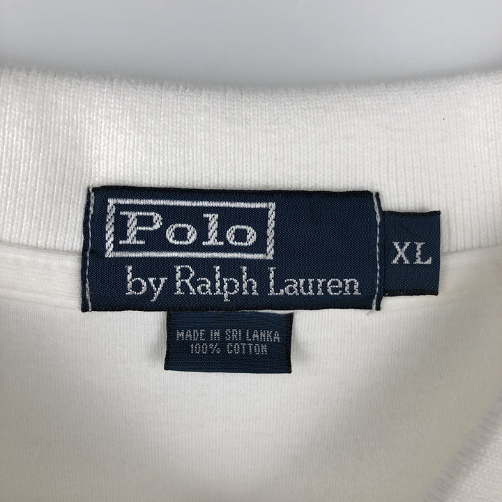 Ralph Lauren POLO by Ralph Lauren short sleeve polo shirt, men's XL size cotton white type Vintage Second Hand